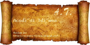 Acsádi Tímea névjegykártya