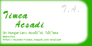 timea acsadi business card